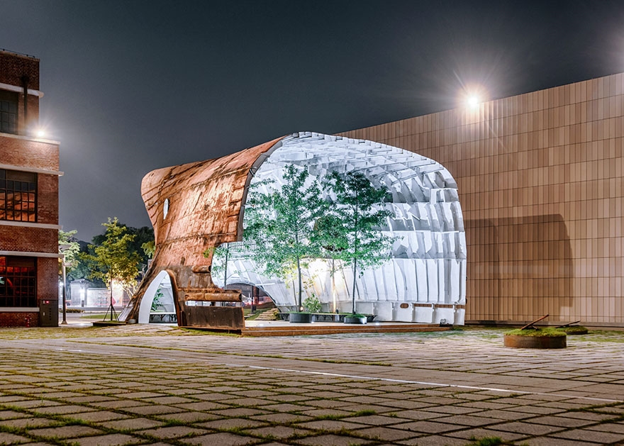 Archisearch A CORRODED SHIP'S HULL TRANSFORFMED INTO A PLANTED PUBLIC SPACE